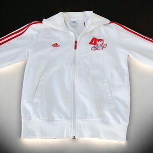 Adidas soccer Rare Gerrard white red embroidered signature track jacket